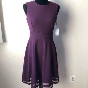 Calvin Klein 4P Dress NWT Fit & Flare Aubergine
